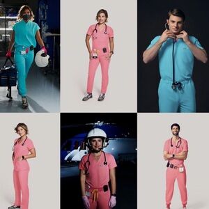 FIGS Women's Neon Pink scrub set